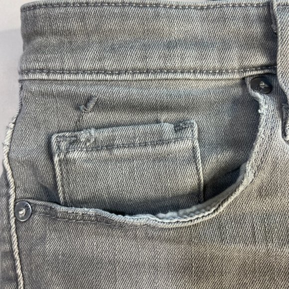 Mossimo Womens Exposed 4 Button Fly Power Stretch Sz 8/29 Gray High Rise Raw Hem - Picture 5 of 6